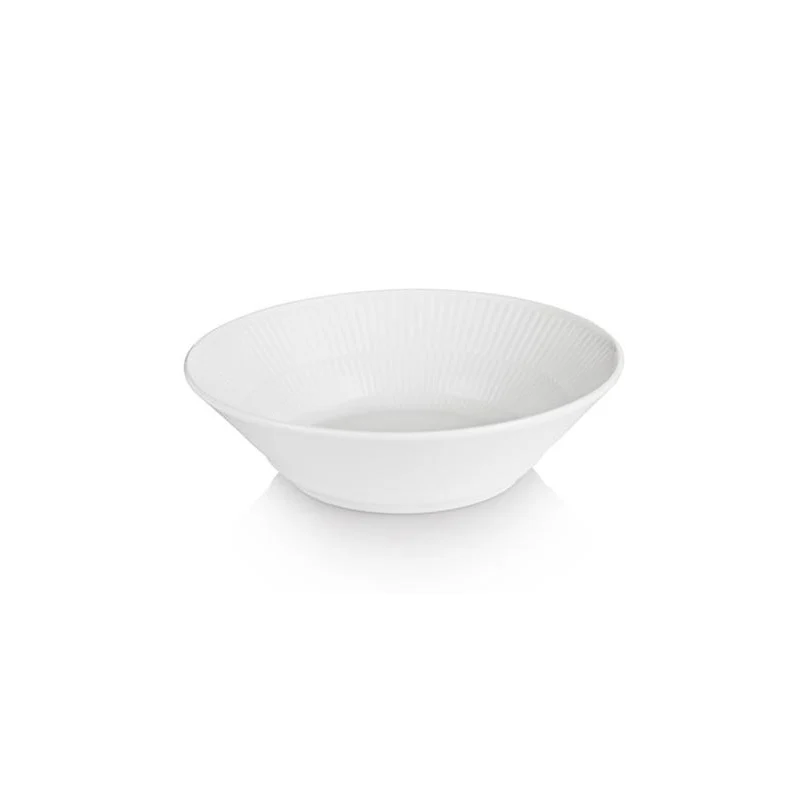 Hvid Riflet tallerken, dyb - 17 cm. - Image 4