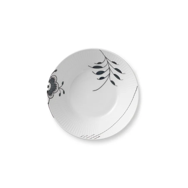 Sort Mega riflet dyb tallerken - 17 cm.