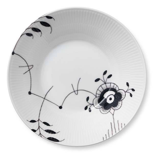 Sort Mega riflet dyb tallerken - 24 cm.