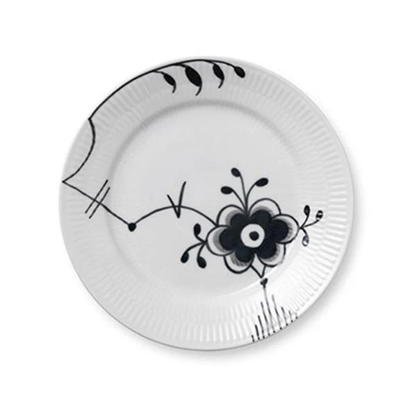 Sort Mega riflet tallerken - 19 cm.