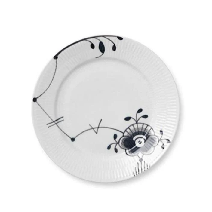 Sort Mega riflet tallerken - 22 cm.