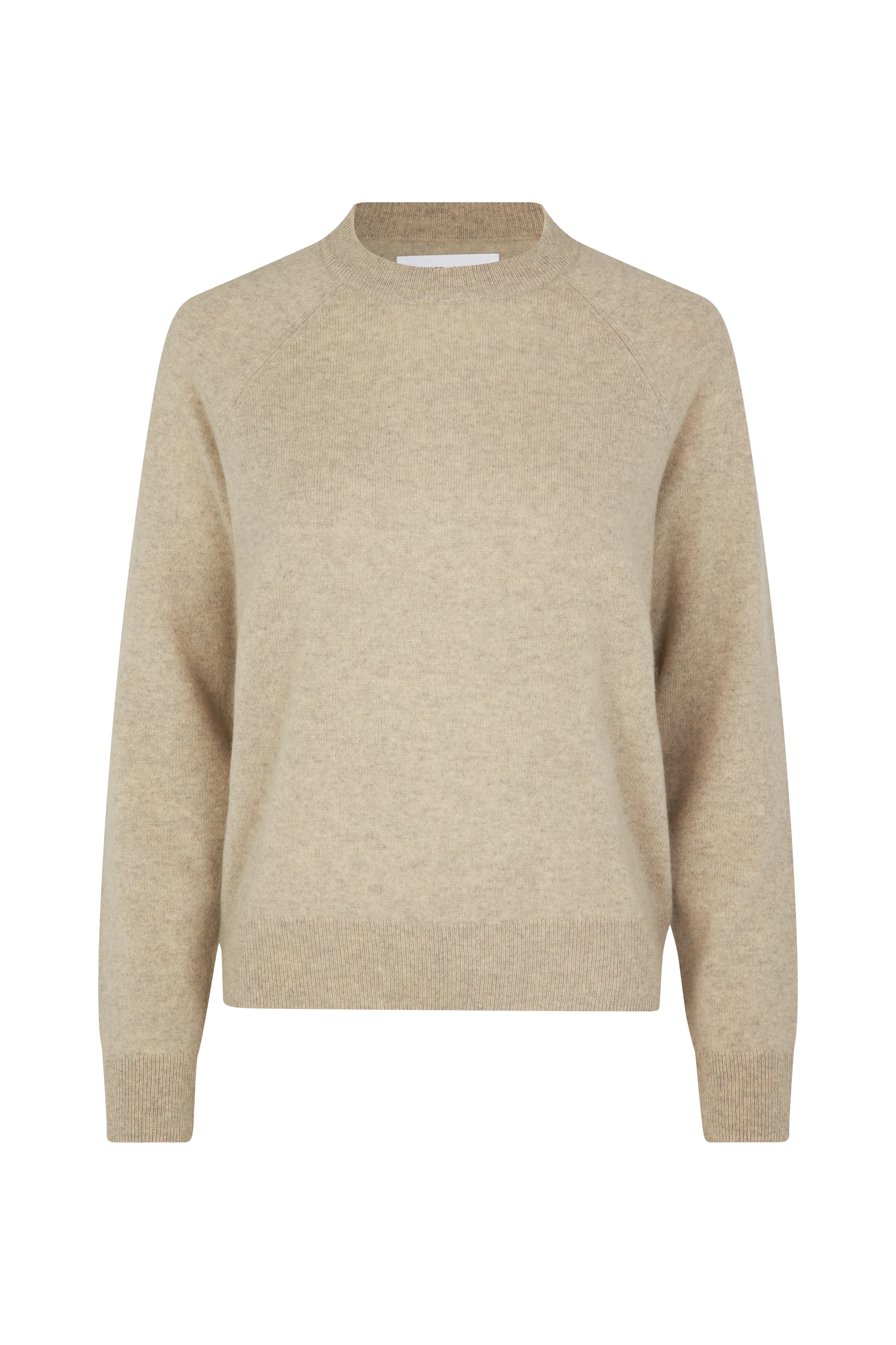 Boston o-neck striktrøje - Cream Mel - Image 2