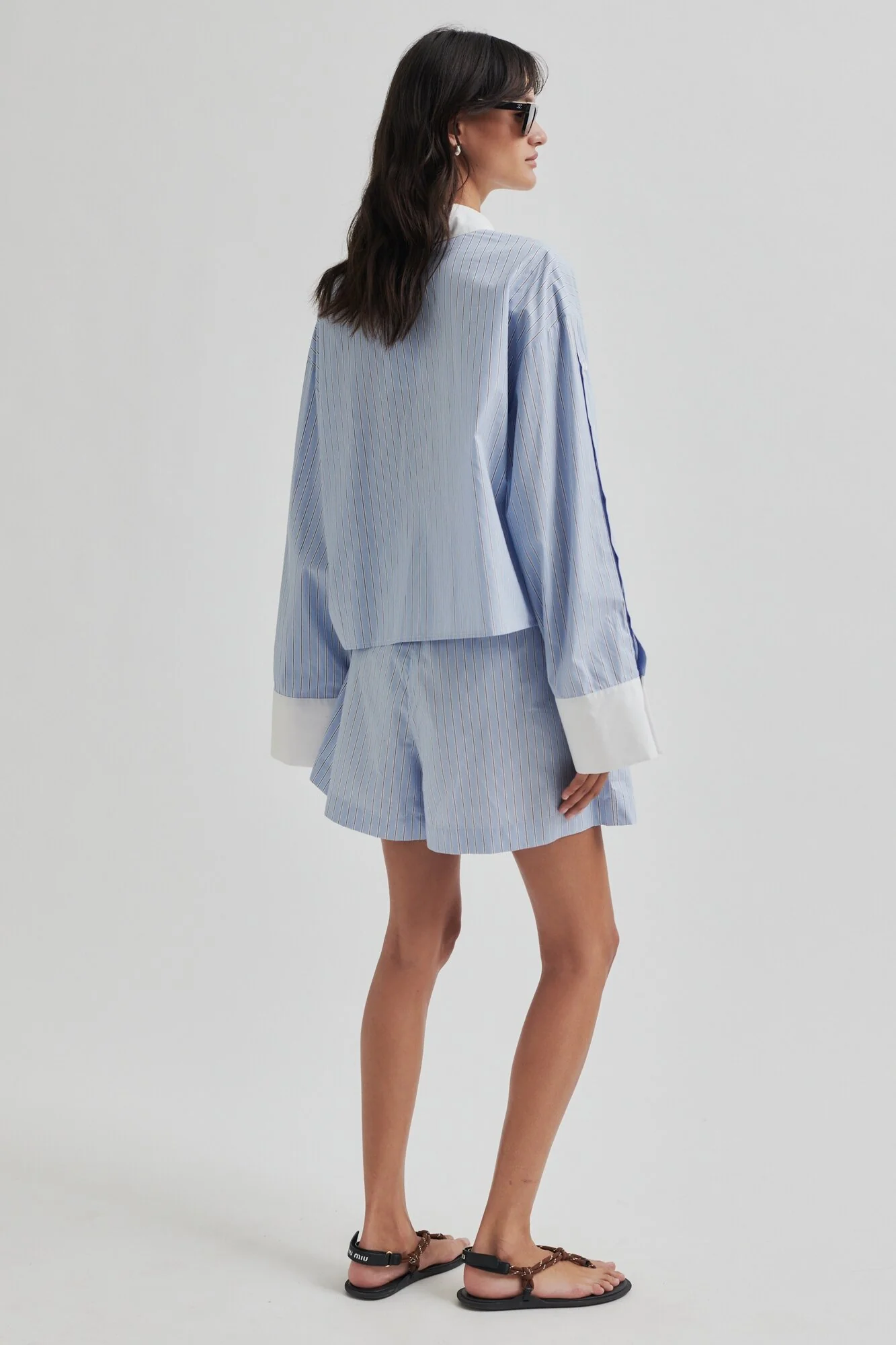 Alanis Shorts - Light Blue Stripe - Image 6