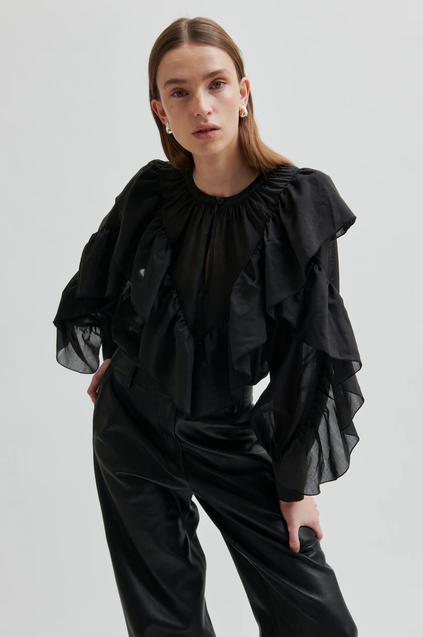 Aluna Bonded læderbukser - sort - Image 7