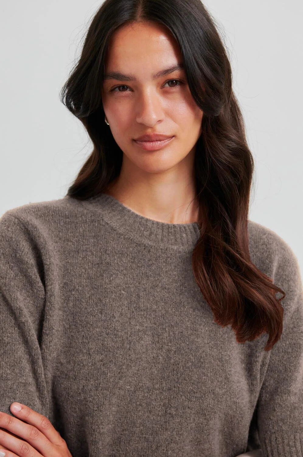 Billa O-Neck striktrøje - Major Brown - Image 6