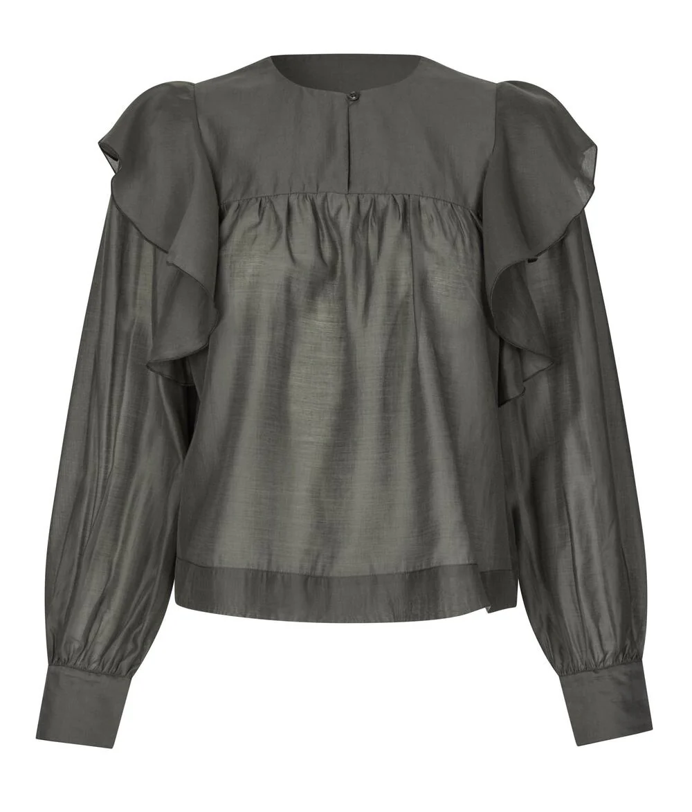 Dream Ruffle bluse - Wren - Image 2