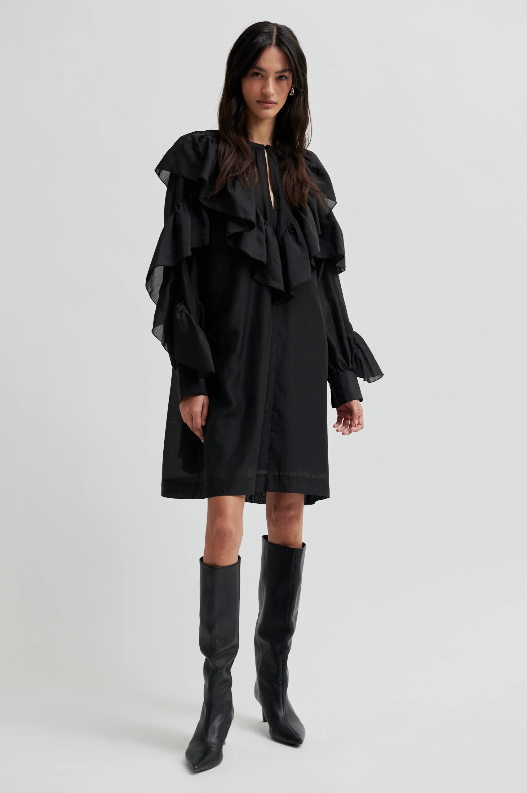 Dream Ruffle kjole - sort