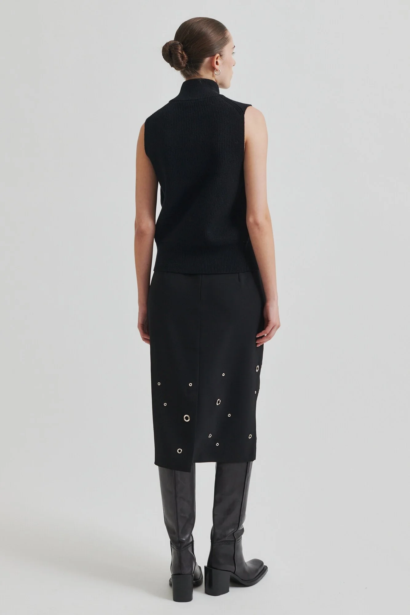 Eyla midi nederdel - sort - Image 7