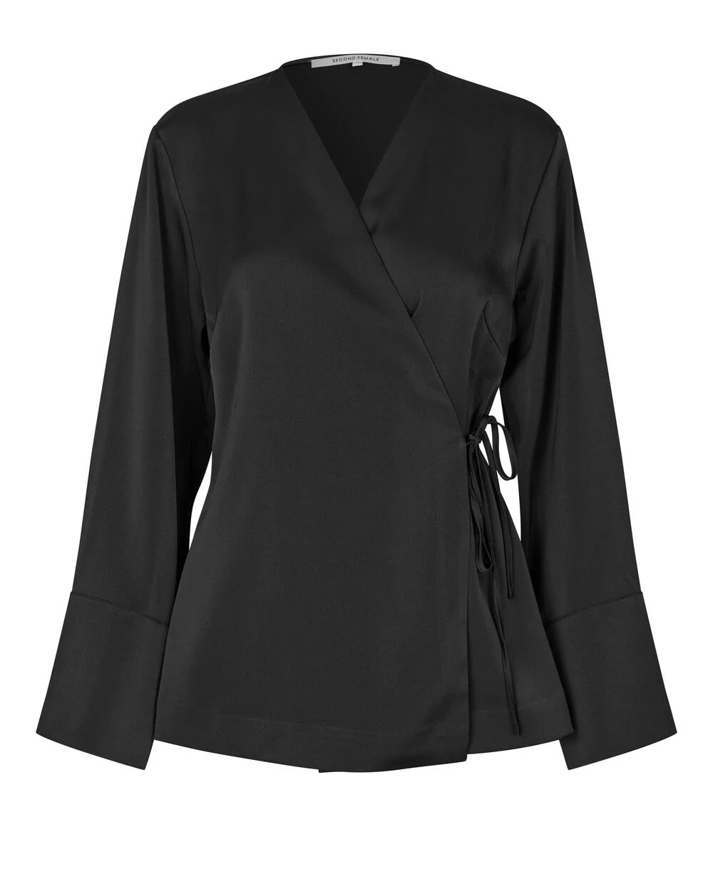 Glari Wrap bluse - Black Sand - Image 2