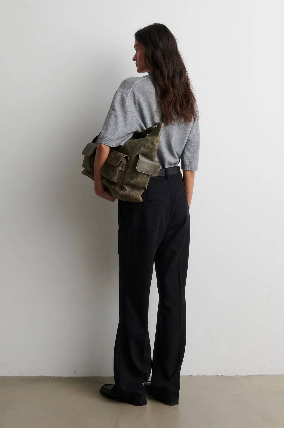 Longo strikket polotrøje - Mid Grey Melange - Image 6