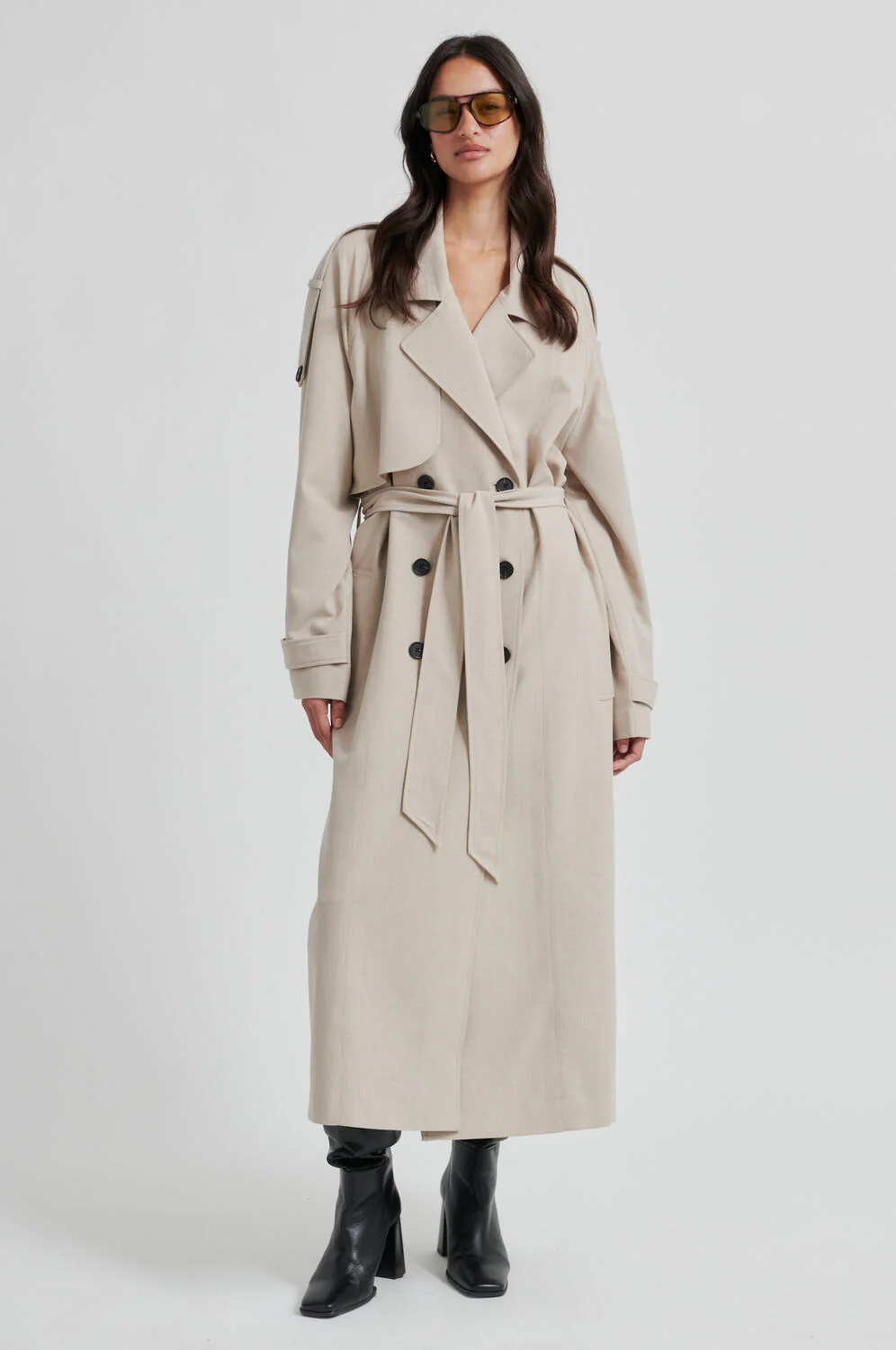 Zoie trenchcoat - Light Beige Melange