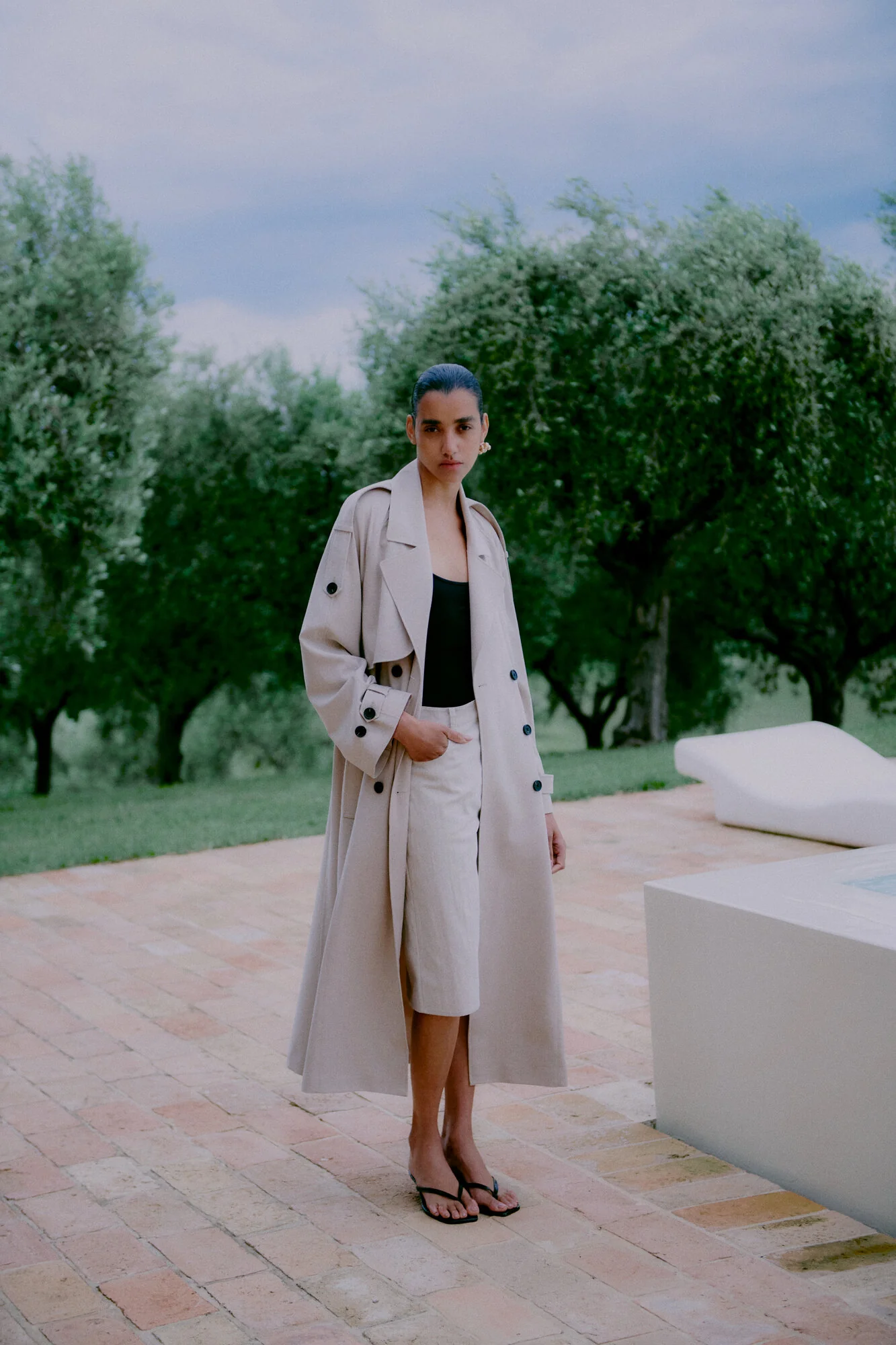 Zoie trenchcoat - Light Beige Melange - Image 3
