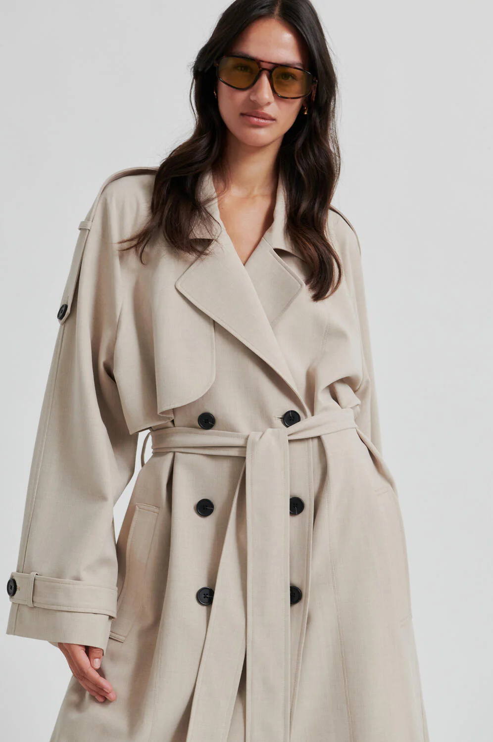 Zoie trenchcoat - Light Beige Melange - Image 4