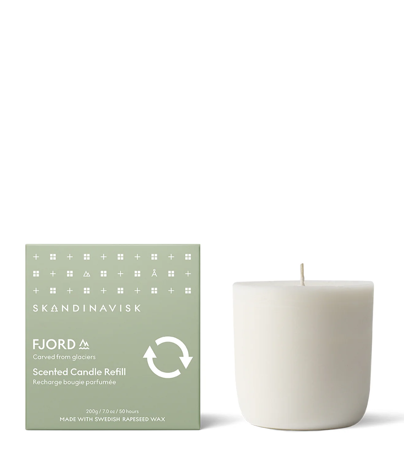 Fjord duftlys refill - 200 g.