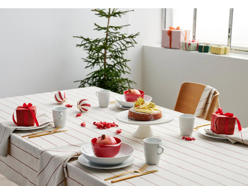 Line stofserviet, Offwhite/Red - 4 stk. - Image 3