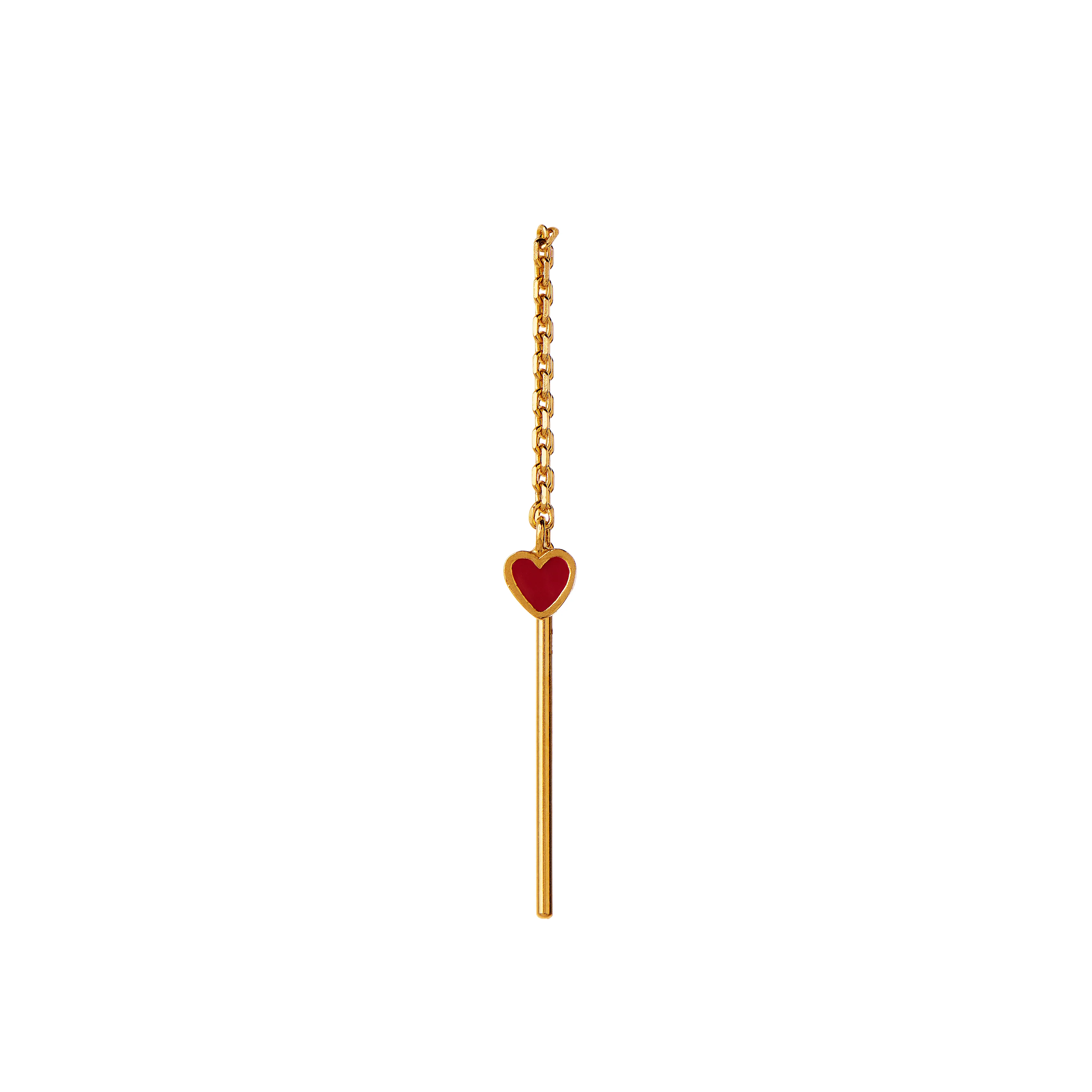 Dandling Love Heart ørering - burgundy/forgyldt - Image 2