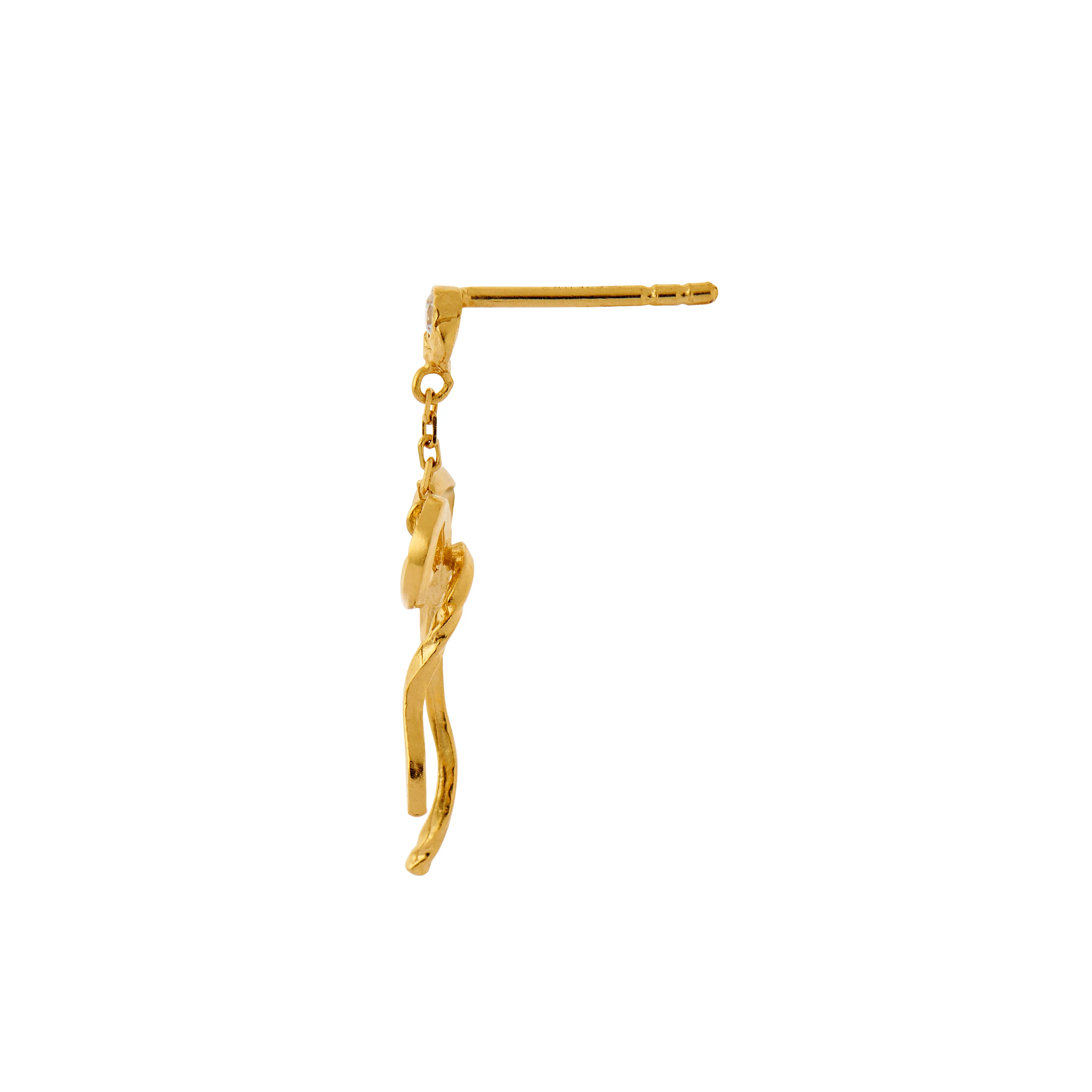 Dangling Flow Bow ørering - forgyldt - Image 4