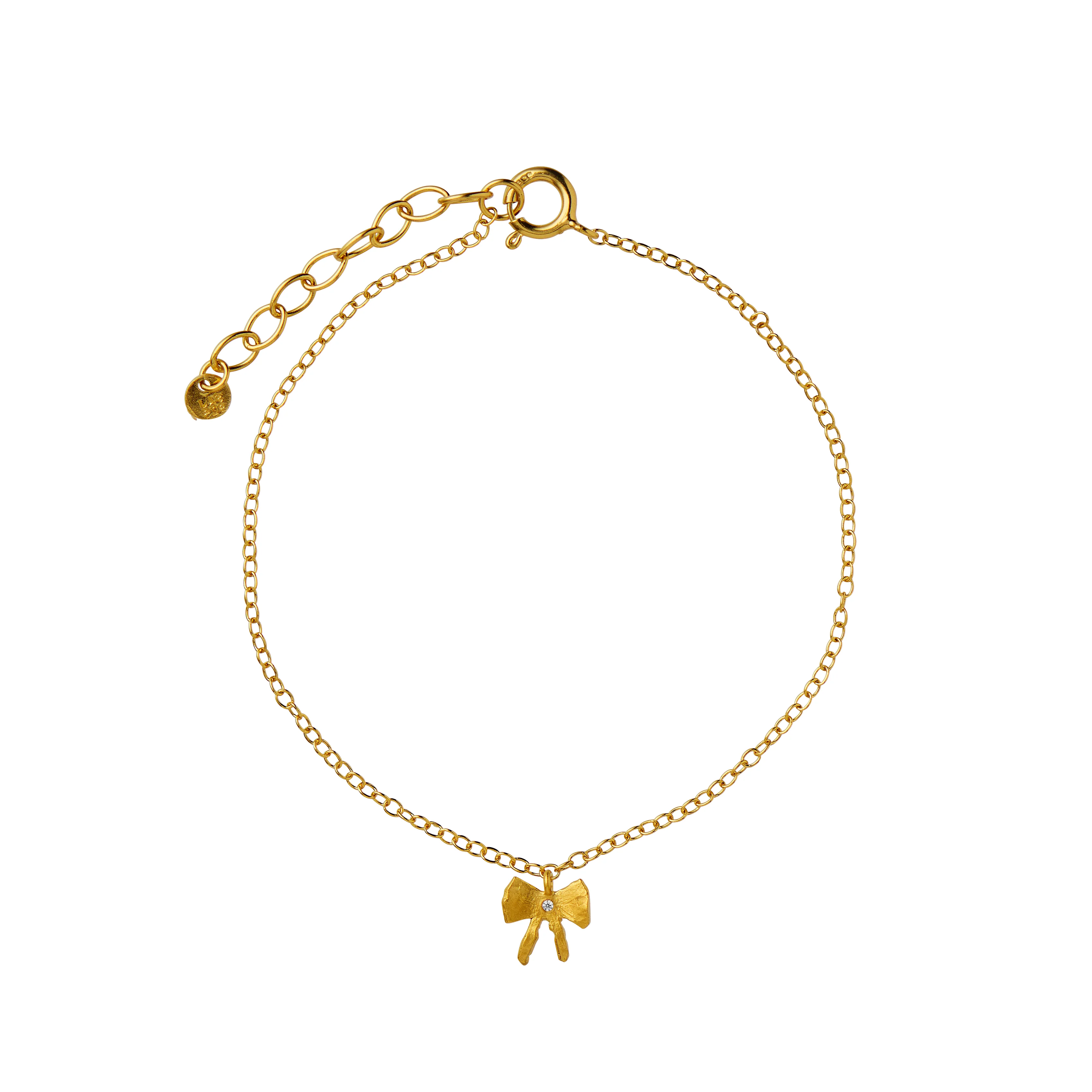 Petit Bow With Stone armbånd - forgyldt