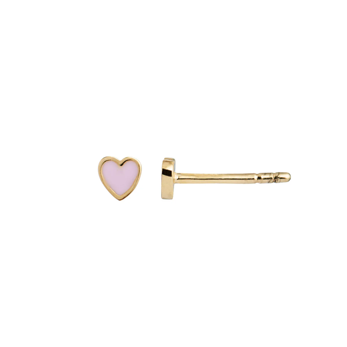 Petit Love Heart ørestikker - Forgyldt/pink