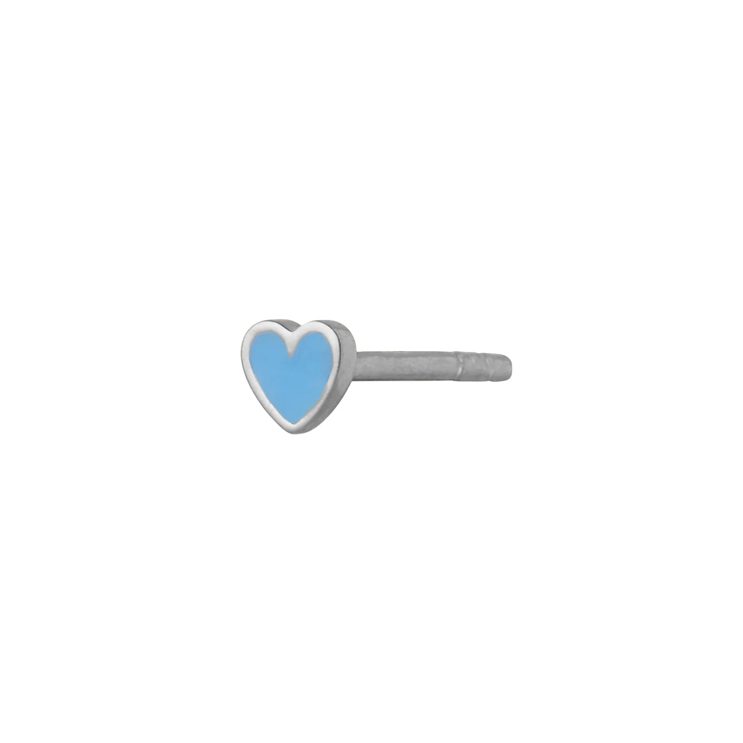 Petit Love Heart ørestikker - sølv/blå