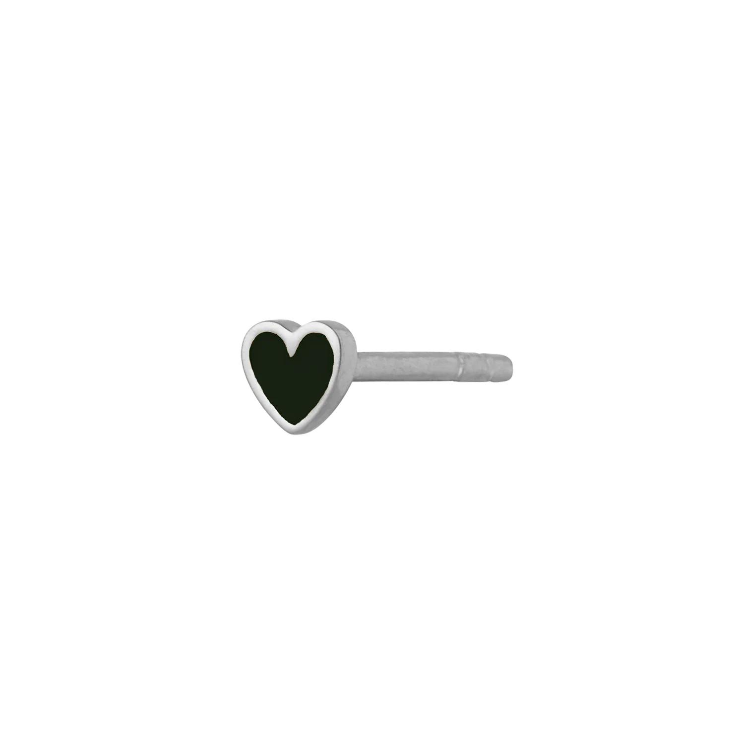 Petit Love Heart ørestikker - sort/sølv