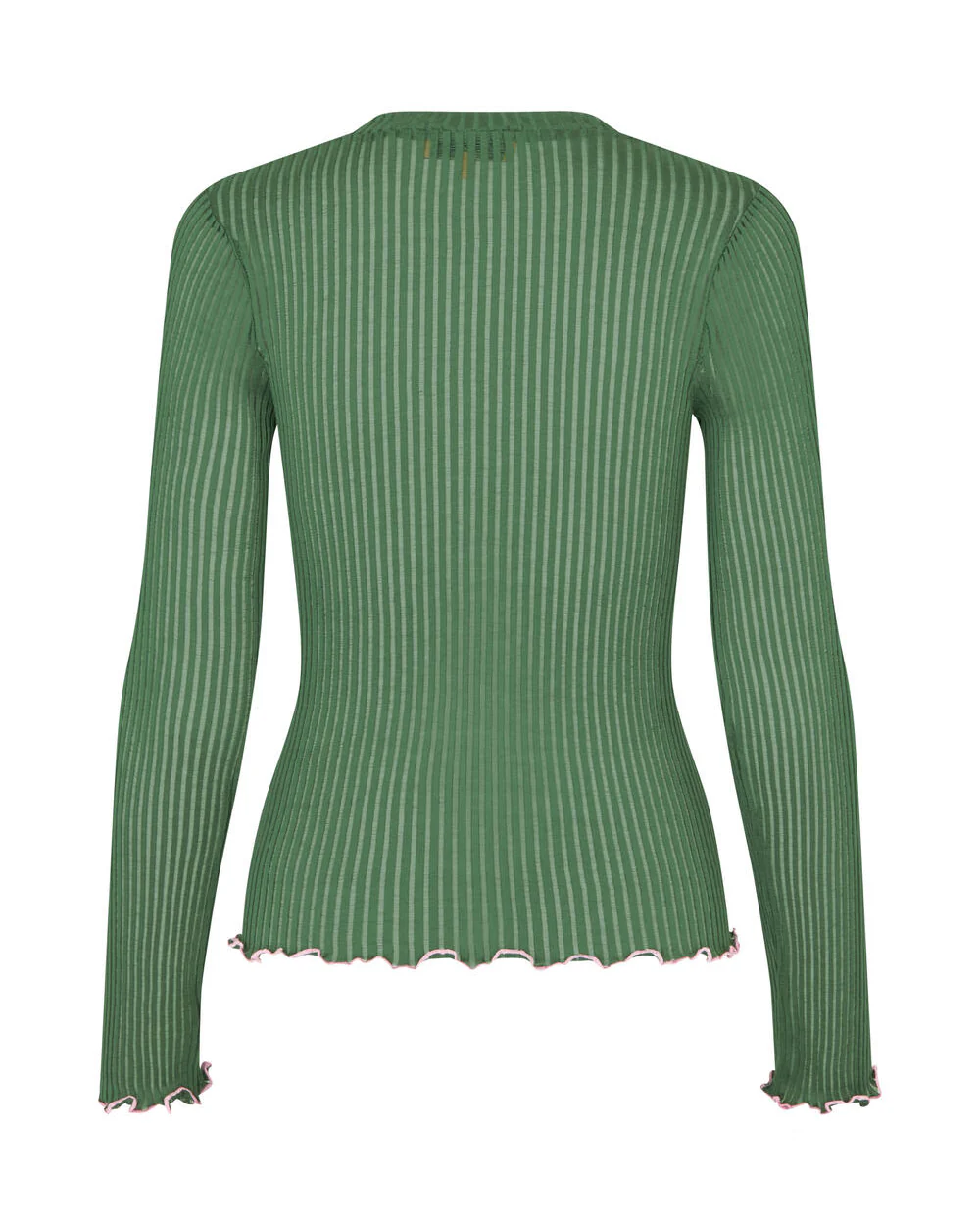 Crew Neck langærmet t-shirt - mørkegrøn - Image 5