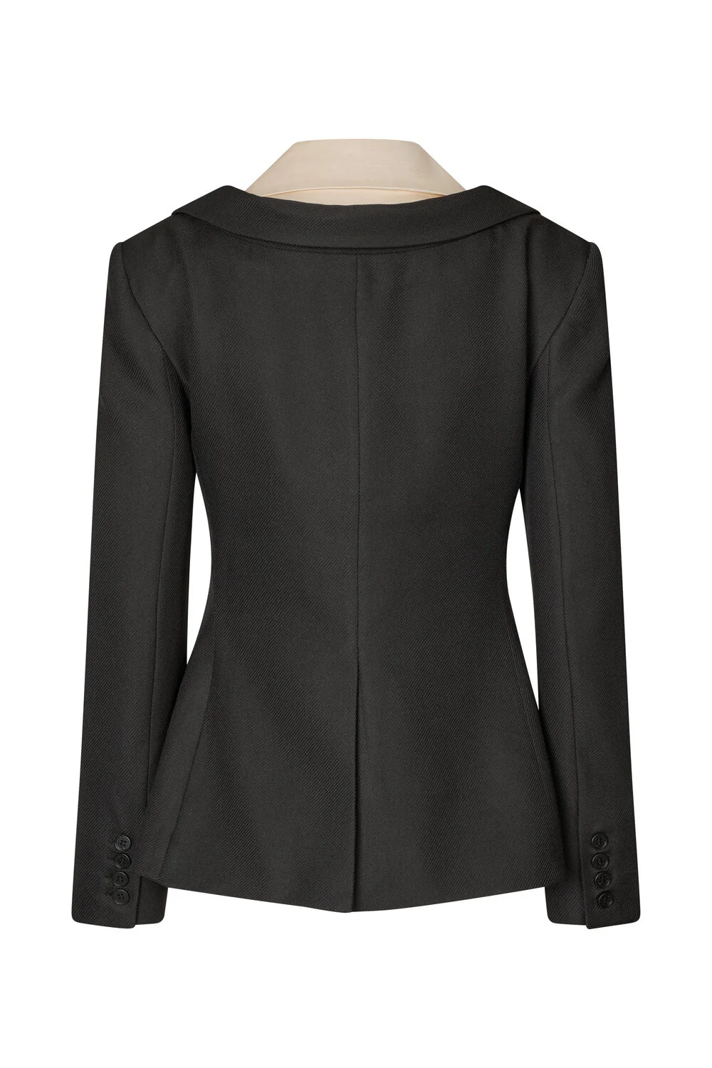 Double Collar figursyet Blazer - Black/Buttermilk - Image 3