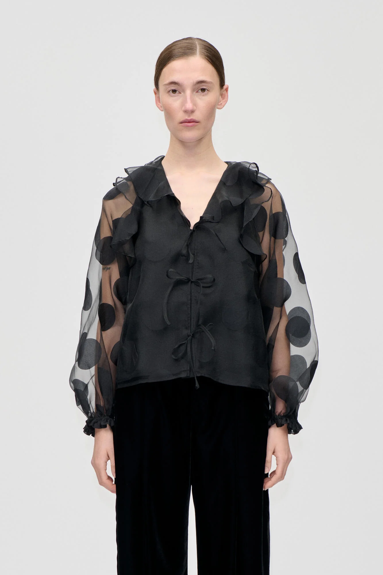 Skjortebluse - Dotted Black