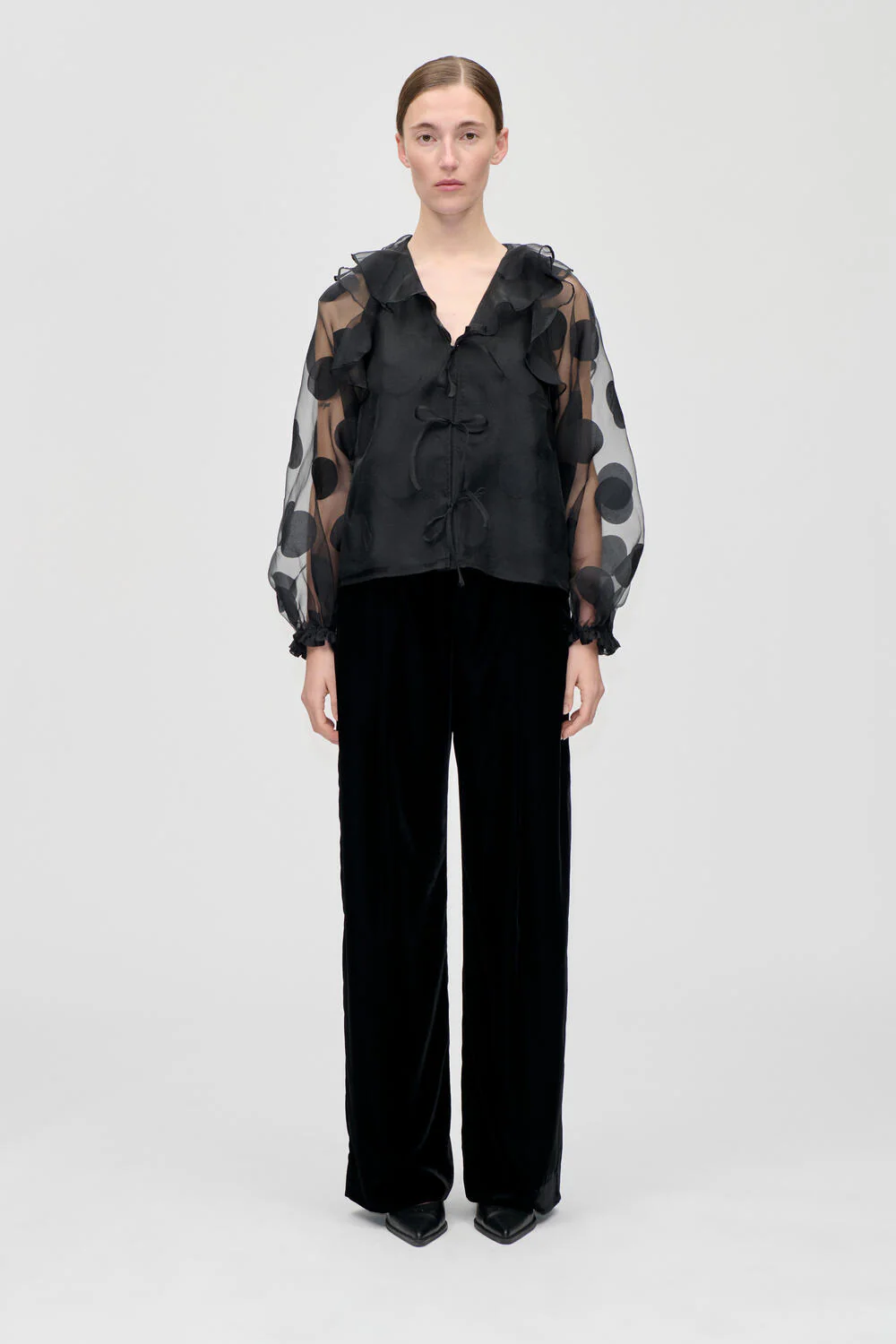 Skjortebluse - Dotted Black - Image 3