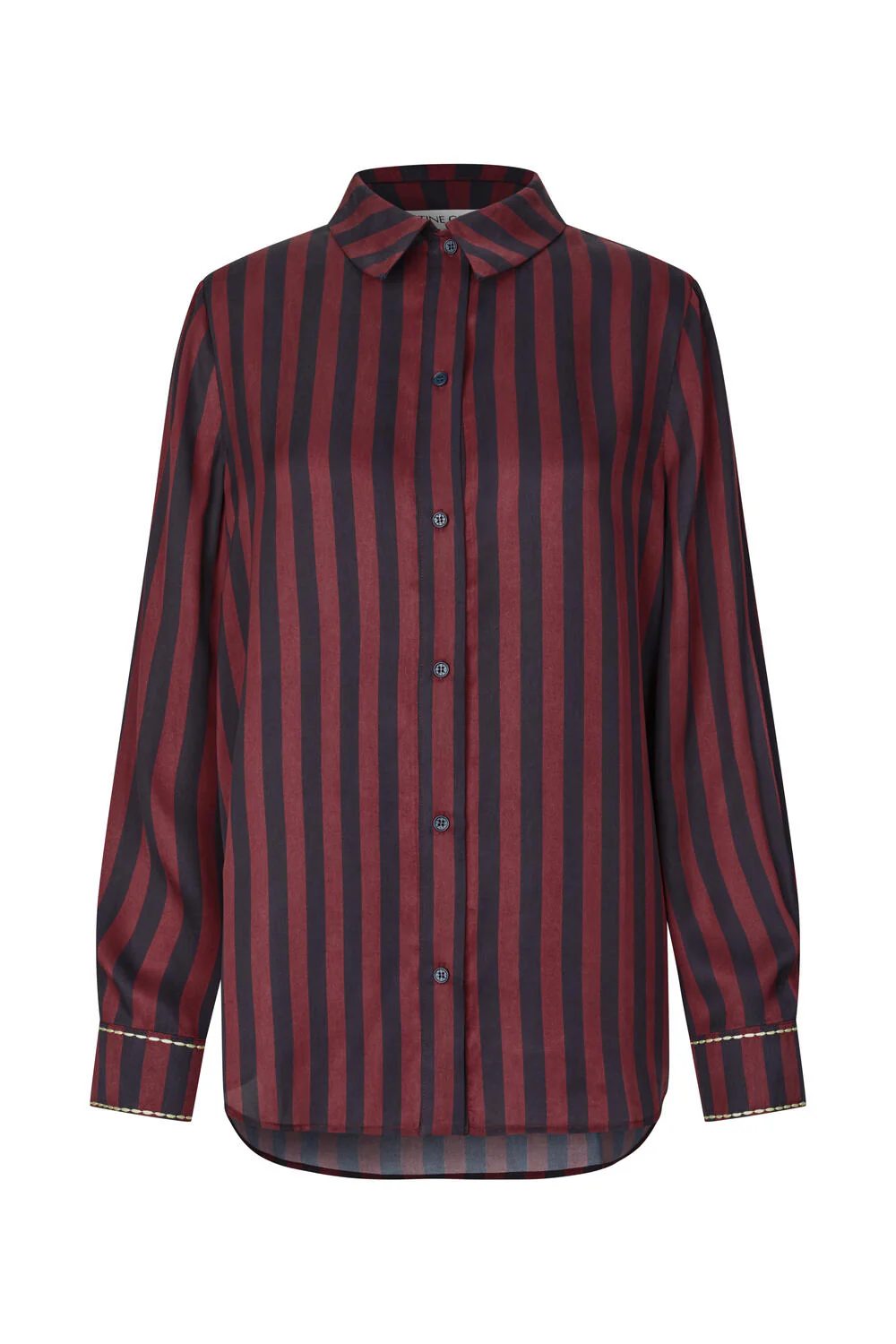 Stribet skjorte - Navy and Burgundy Wallpaper Stripes - Image 2