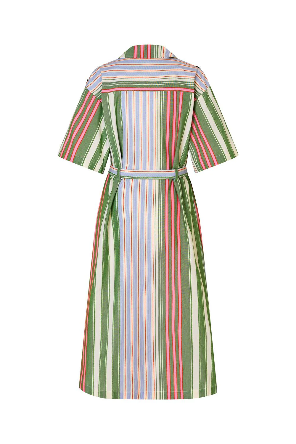 Workwear midi kjole - Forest Stripe - Image 4