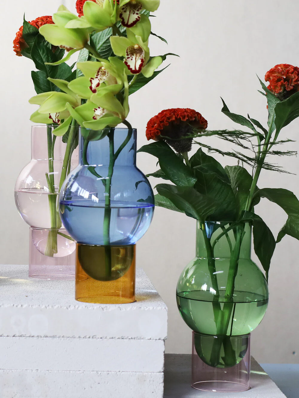 Bubble Tube Large vase, blå/gul - H27 cm. - Image 2