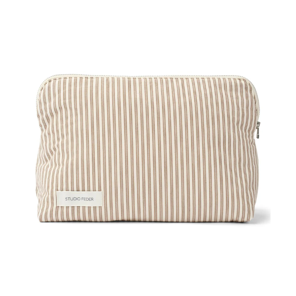 Celia Mini toilettaske - Brown Beach Stripe