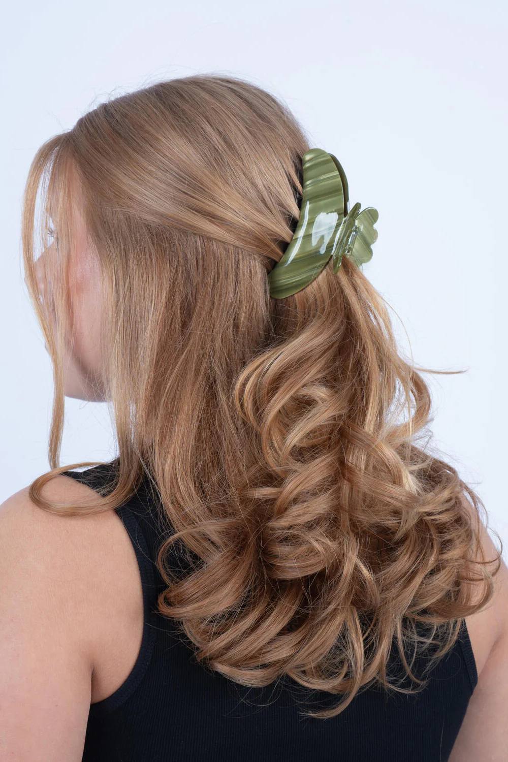Helle Icy Pine hårklemme, Big - Spinach Green