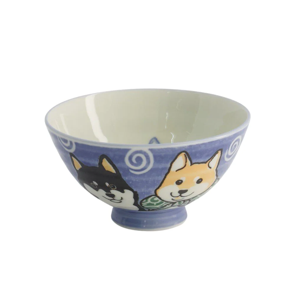 Kawaii Rice skål, Blue Shiba-Dog - 350 ml