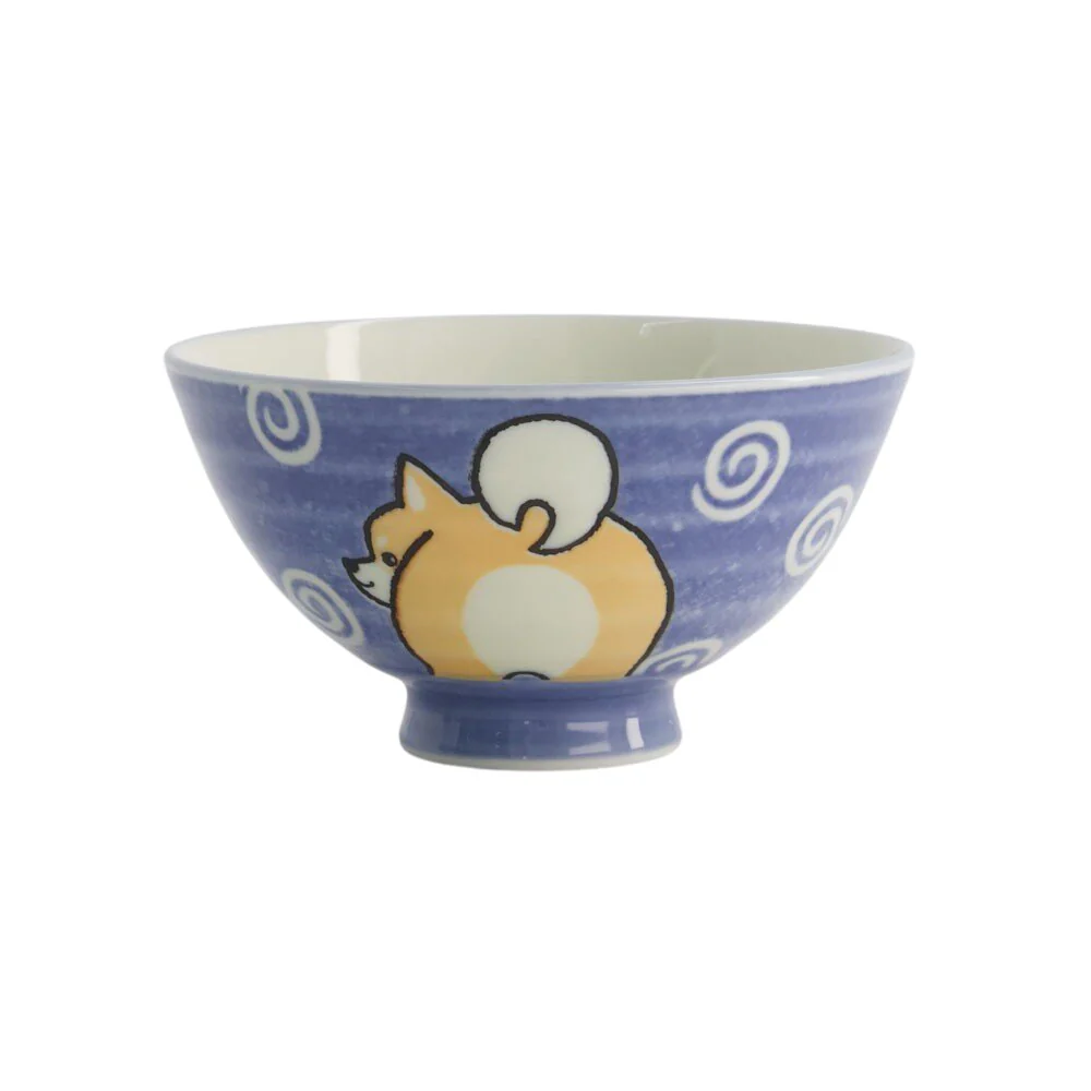 Kawaii Rice skål, Blue Shiba-Dog - 350 ml - Image 3