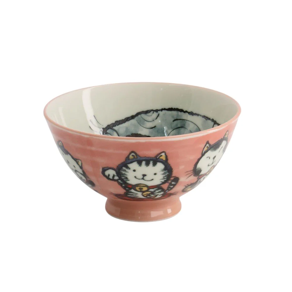 Kawaii Rice skål, Pink Cat Neko - 300ml
