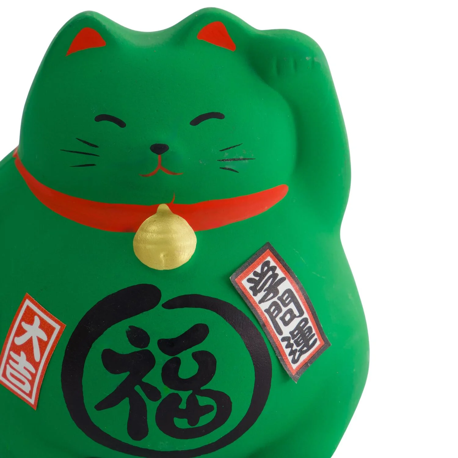 Lucky Cat figur, grøn - H9 cm - Image 2