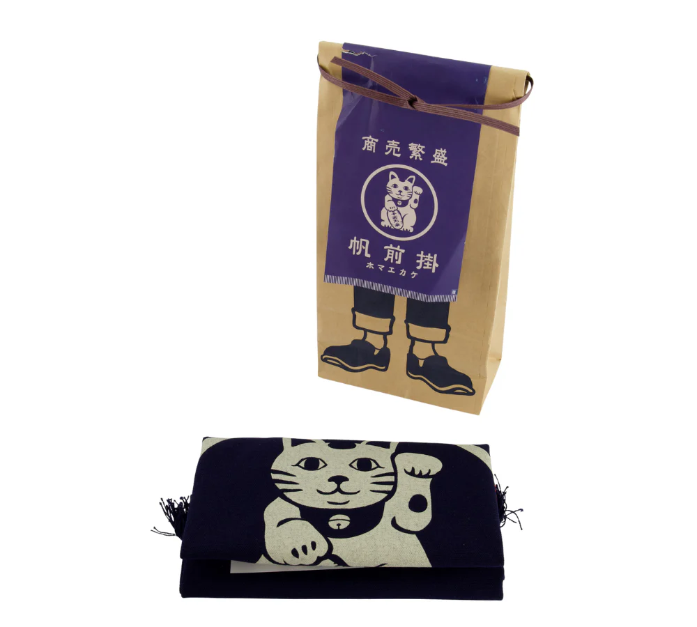 Lucky Cat Maekake forklæde - møkreblå - Image 7