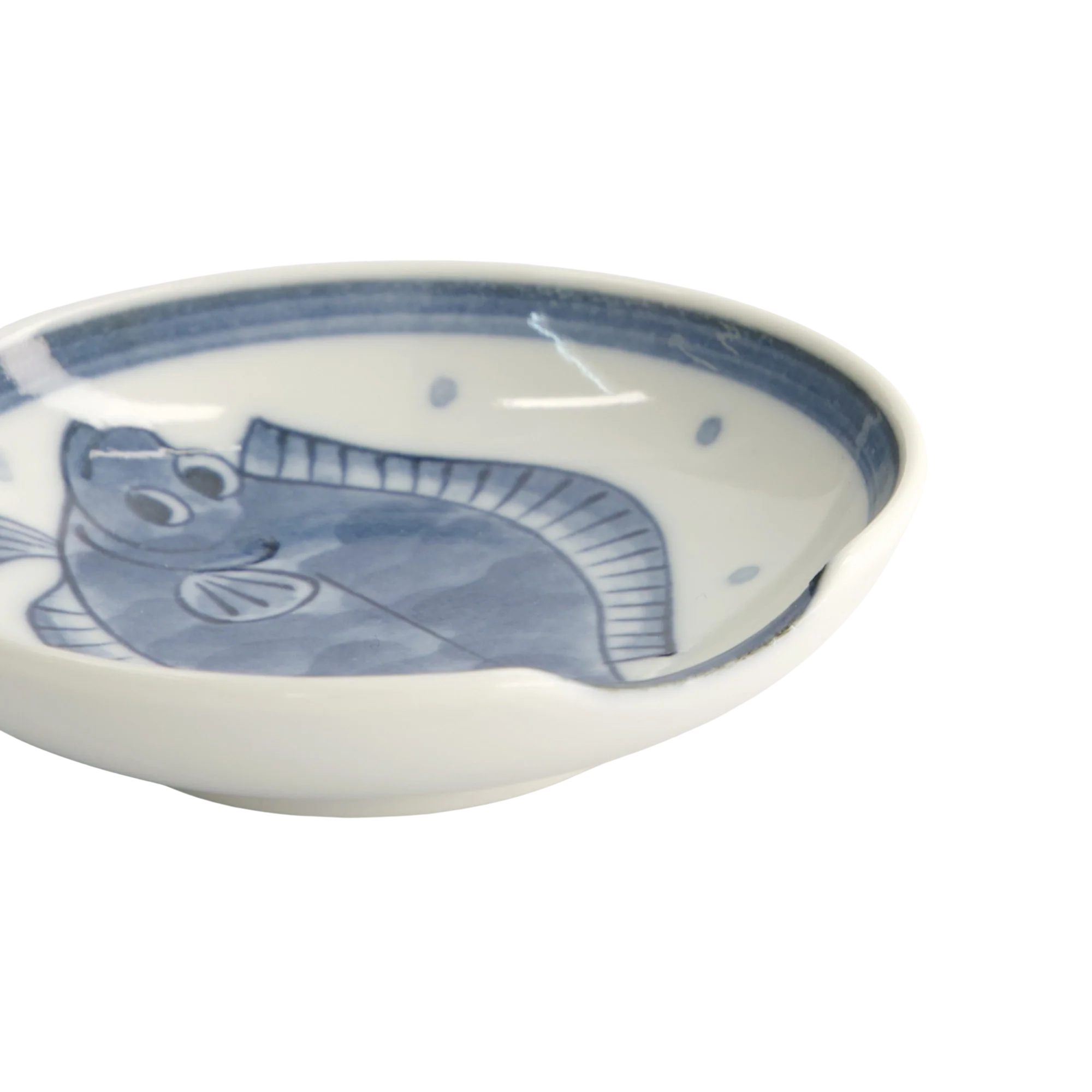 Sole skål med spisepindeholder, blå/hvid - Ø9,4 cm. - Image 2