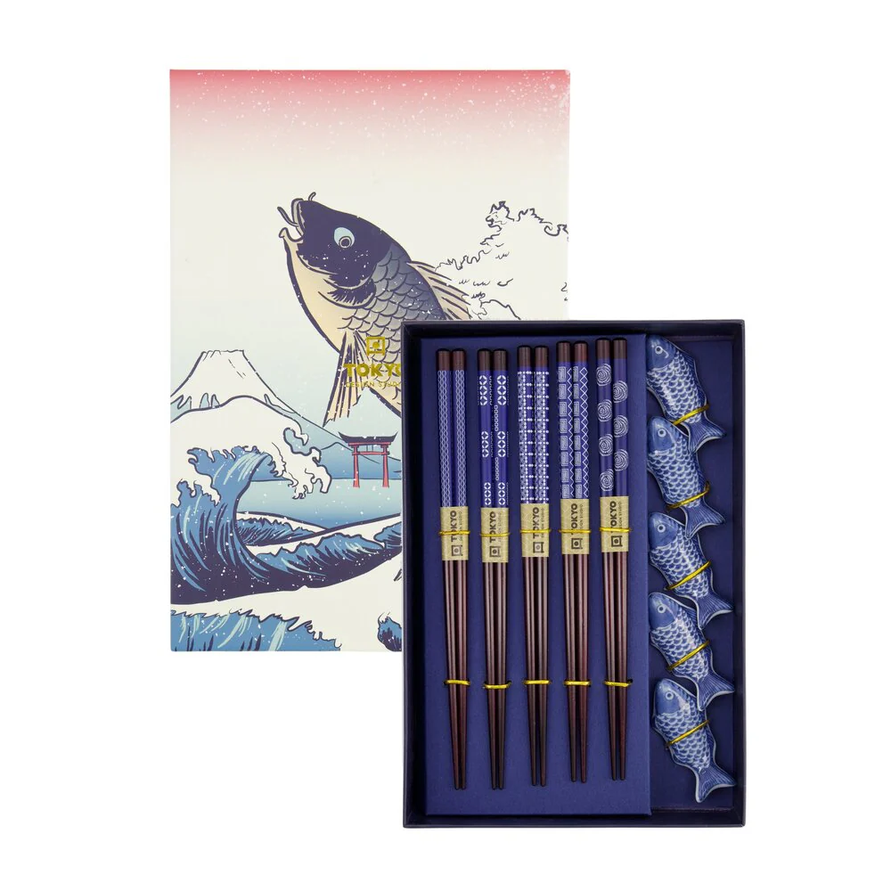 Spisepinde & holdere gavesæt, Fish - 5 par