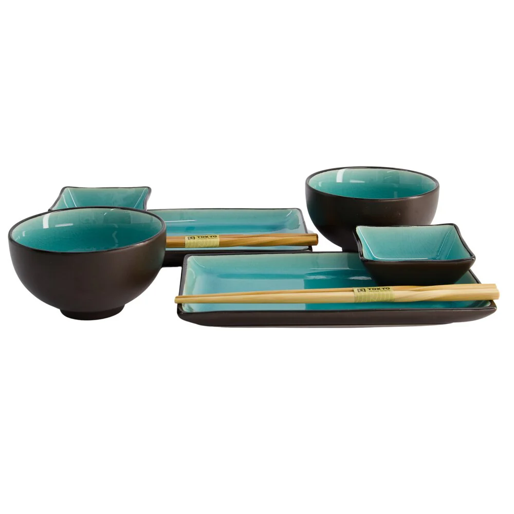 Sushi sæt, Glassy Turquoise - 8 dele - Image 5