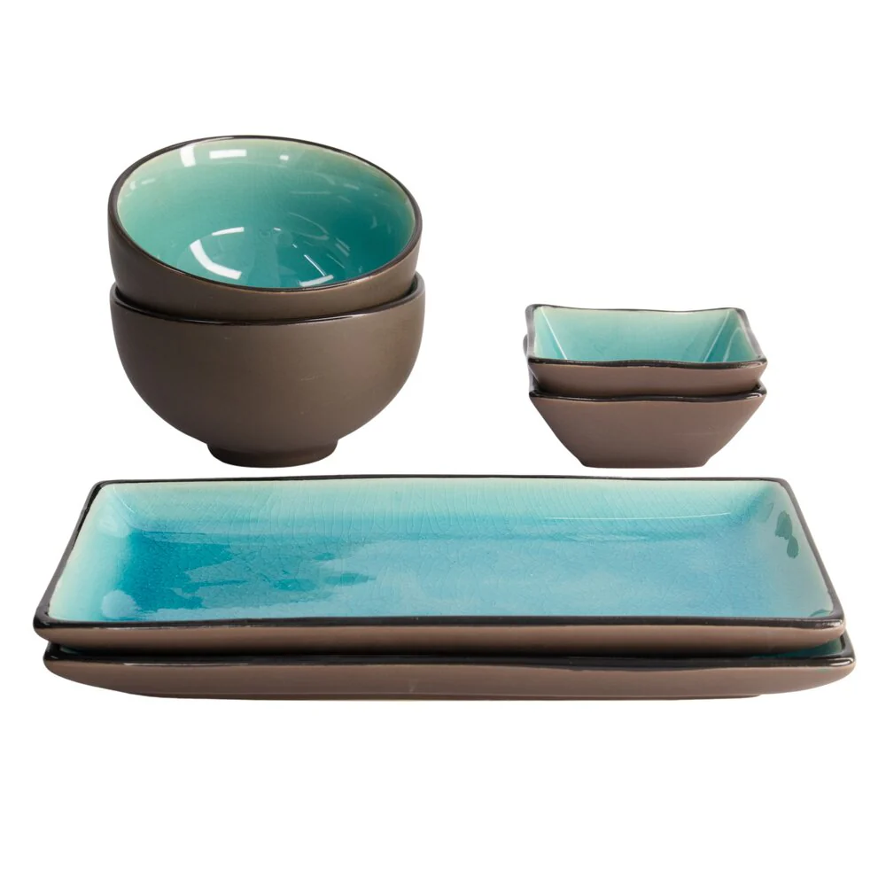 Sushi sæt, Glassy Turquoise - 8 dele - Image 6