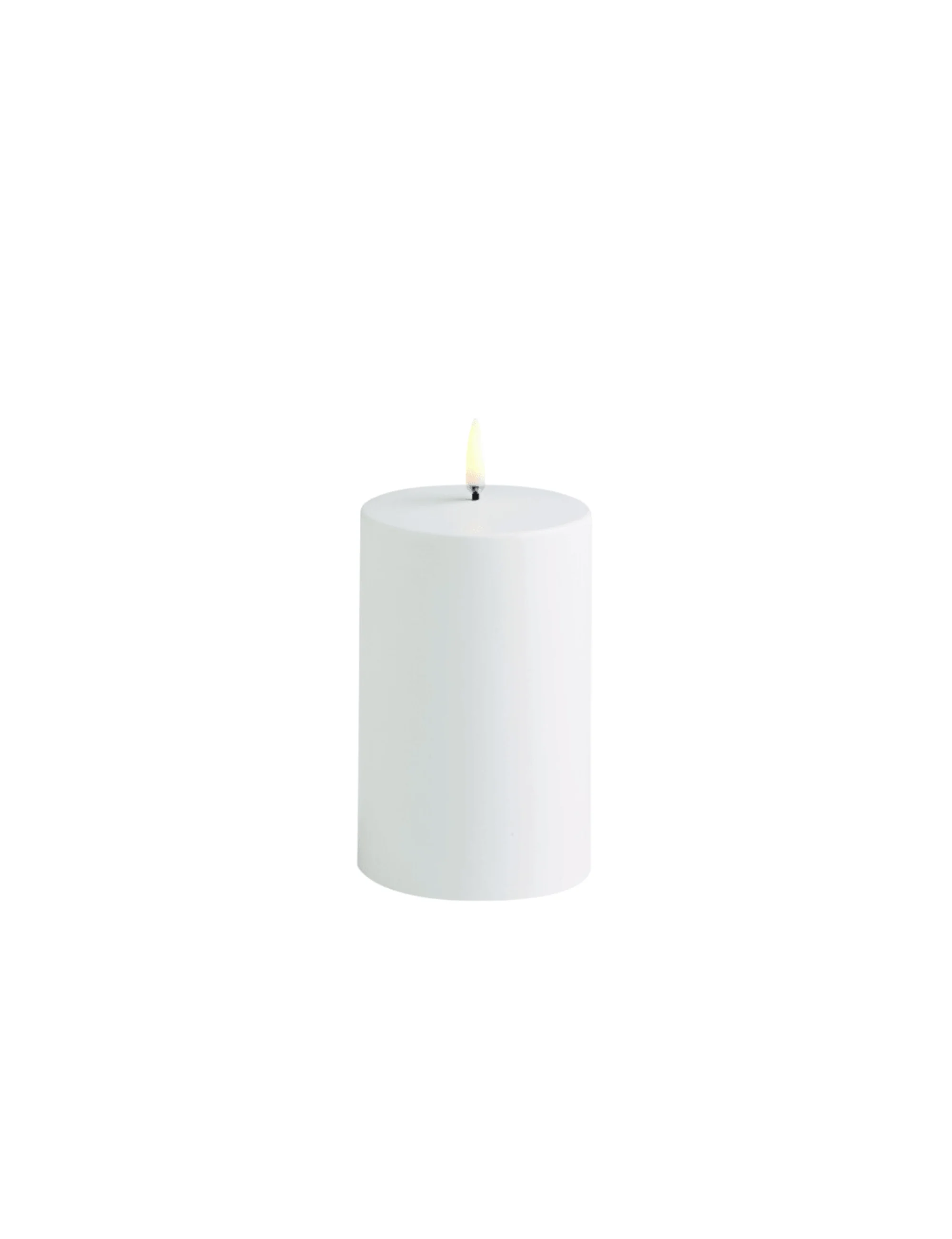 LED bloklys udendørs, hvid - H:12,7 x Ø:7,8 cm