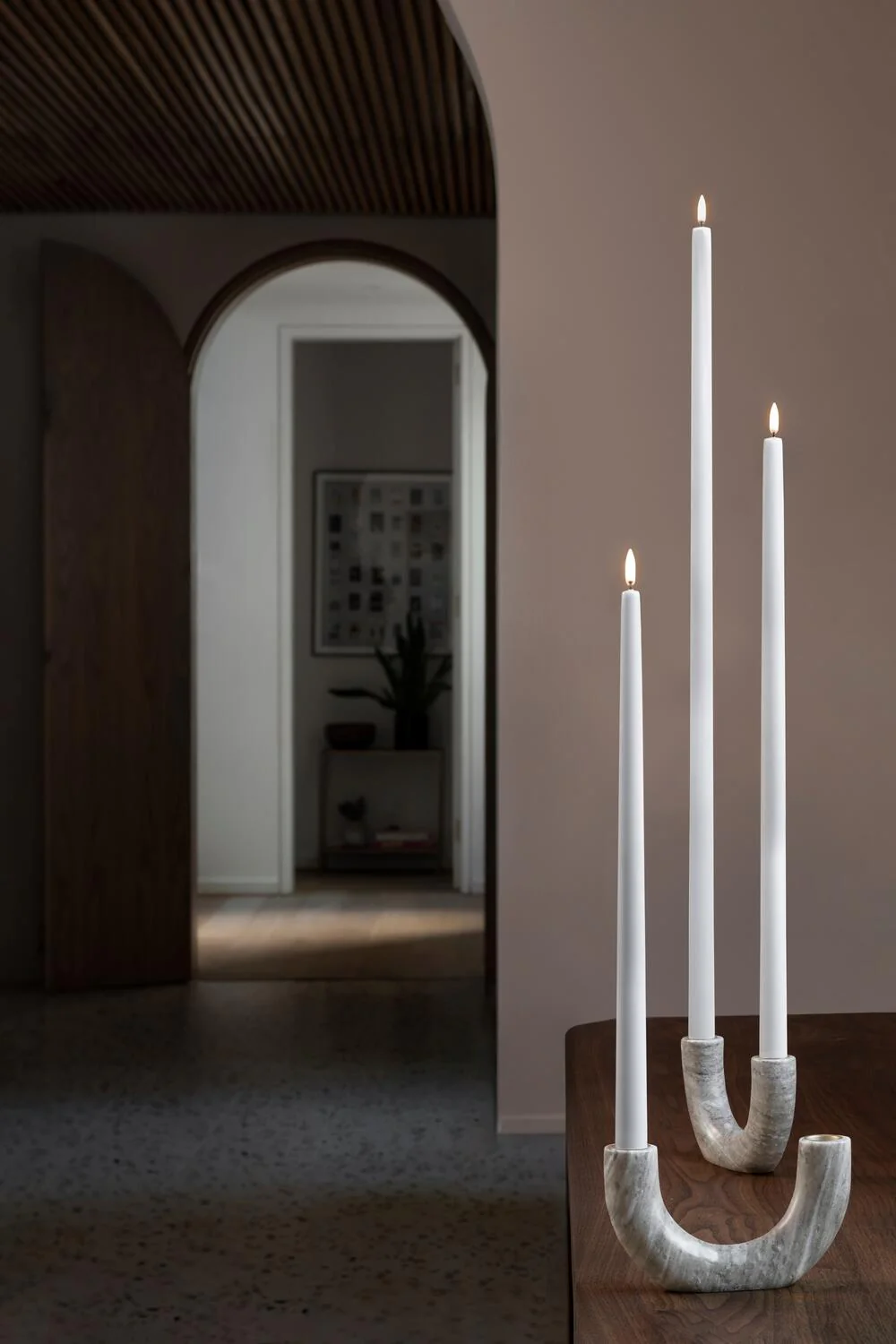 LED kronelys, Nordic White Smooth - 2 stk - Image 4