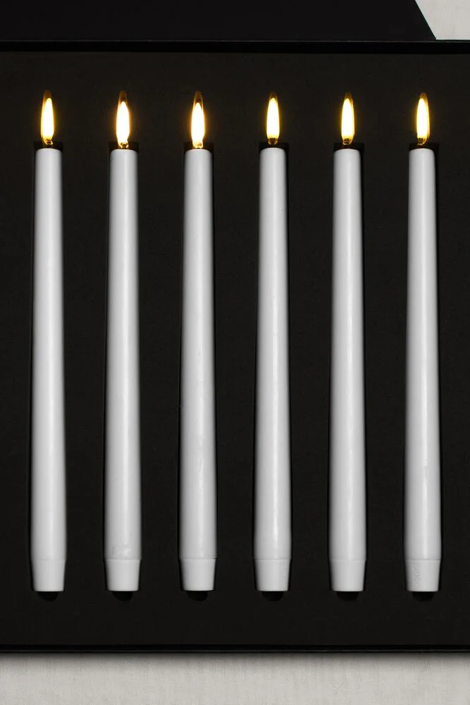 LED kronelys, Nordic White Smooth - 2 stk - Image 5