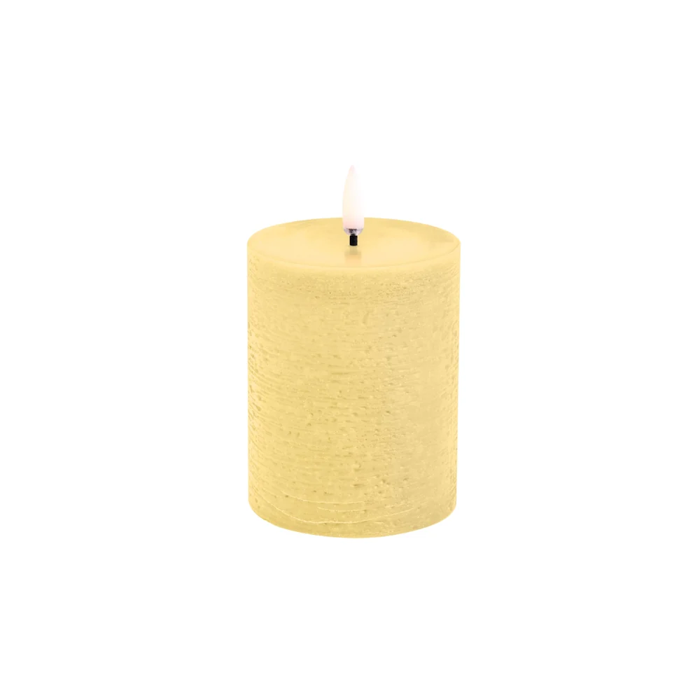 LED Rustic pillar lys, Wheat Yellow - H10 cm.