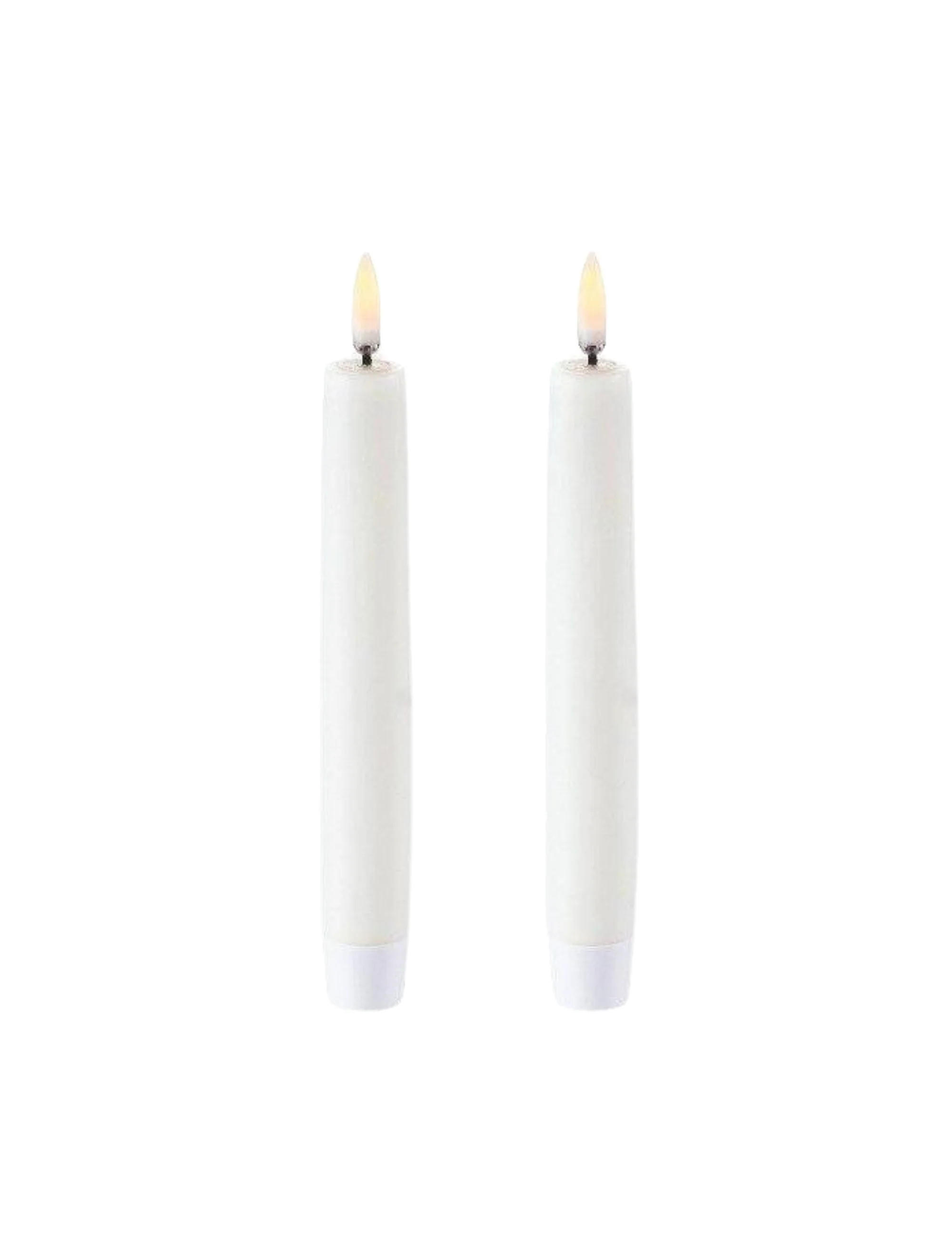 LED Taper kronelys 2 stk. Nordic White - H15,5 cm.