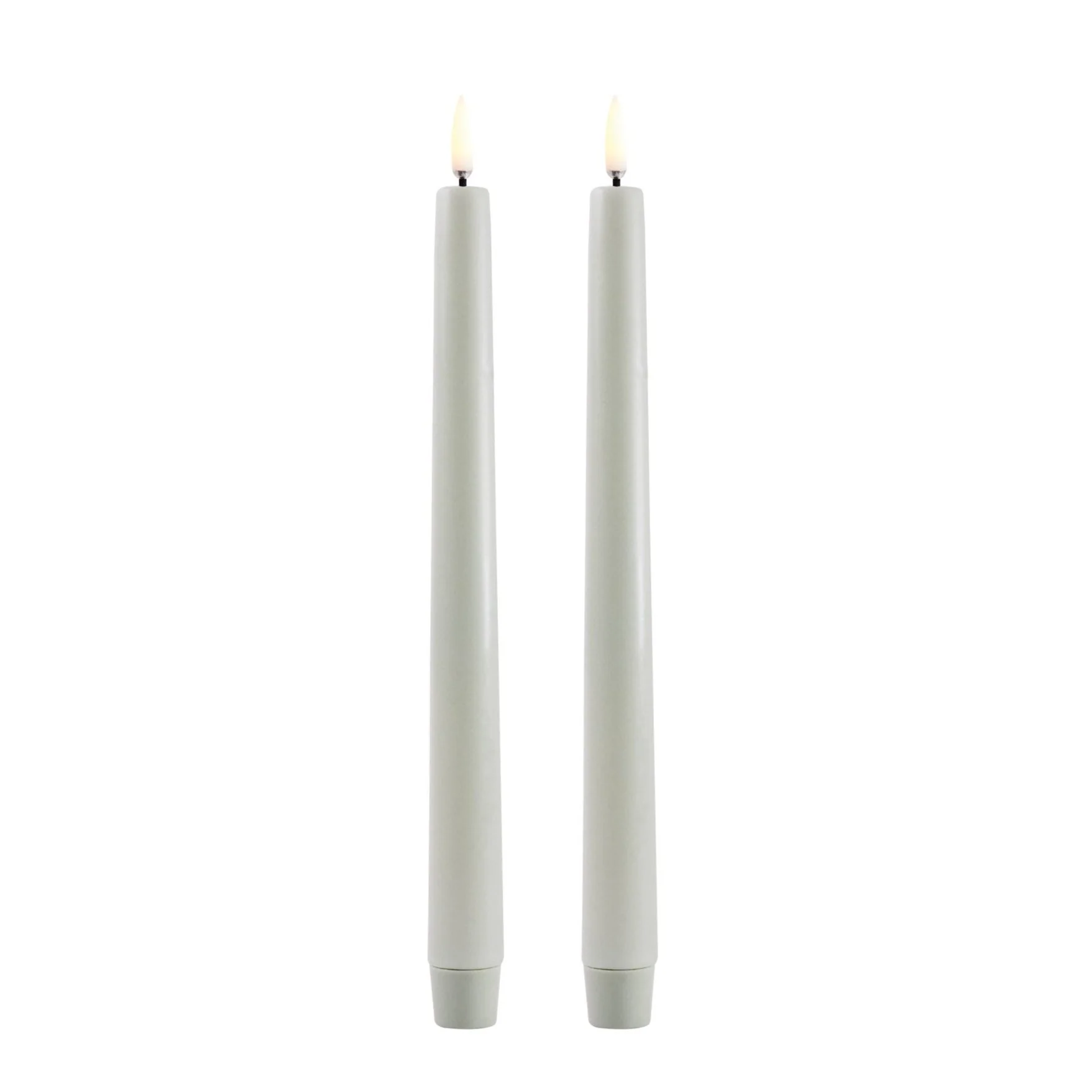 LED Taper Slim kronelys 2 stk. Dusty Green - H25 cm.