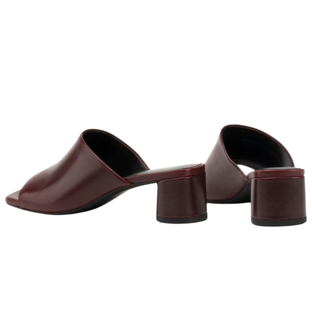 Piper Leather sandaler med hæl - Cherry - Image 4
